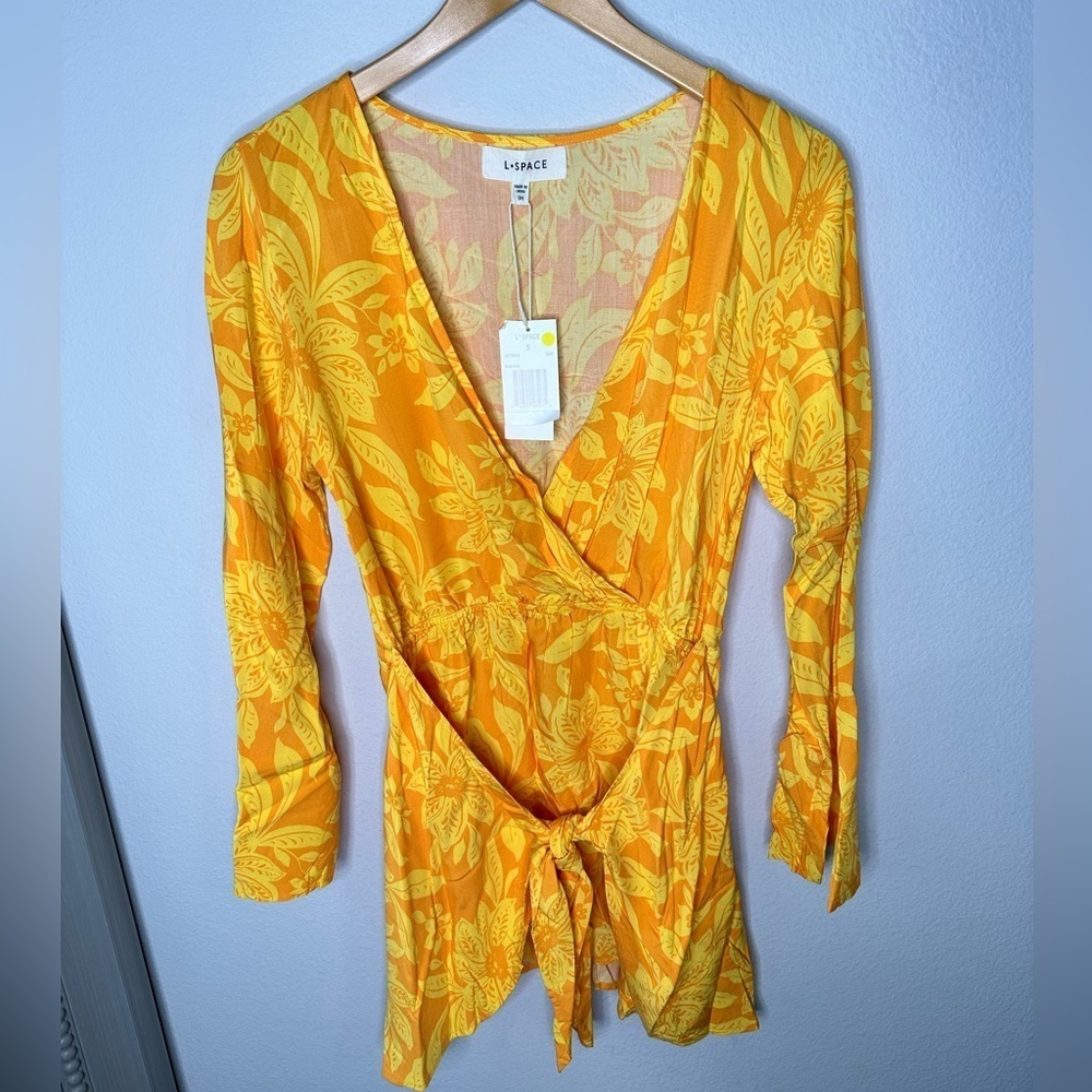L*Space Floral Kristy Dress Small Yellow/Orange Dress NWT